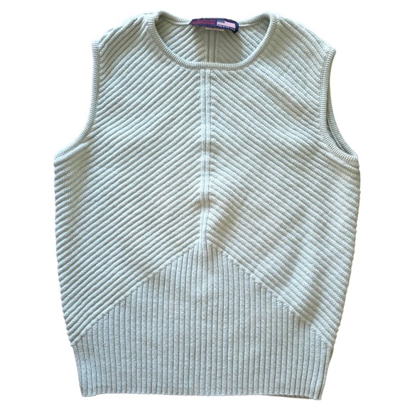 American Knitwear Sweaters - Vintage Pastel Green Cotton Sweater Vest American Knitwear Inc